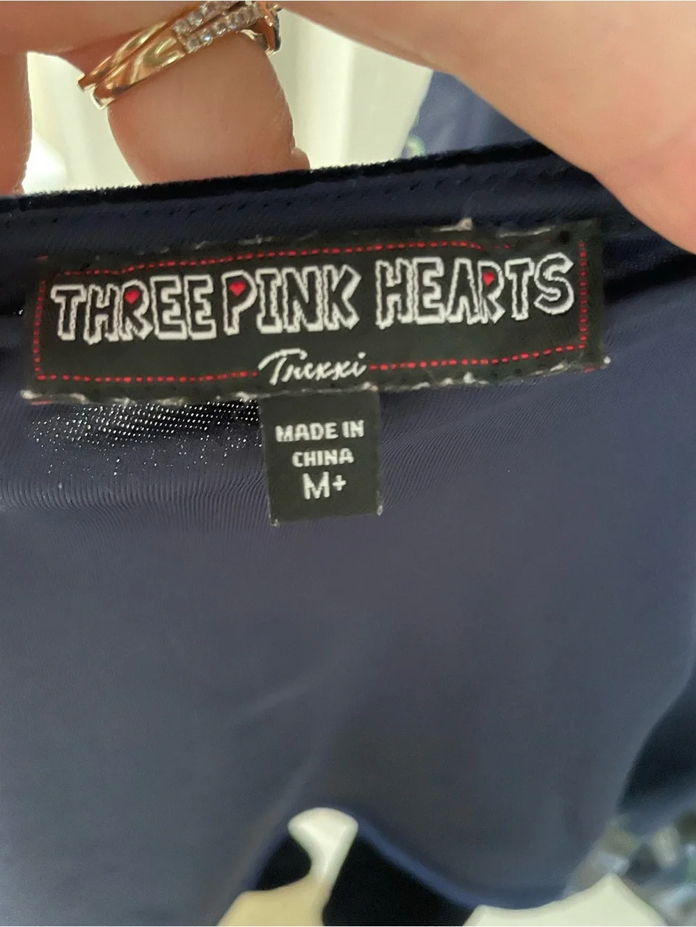 Three Pink Hearts Tricci Navy Dress
